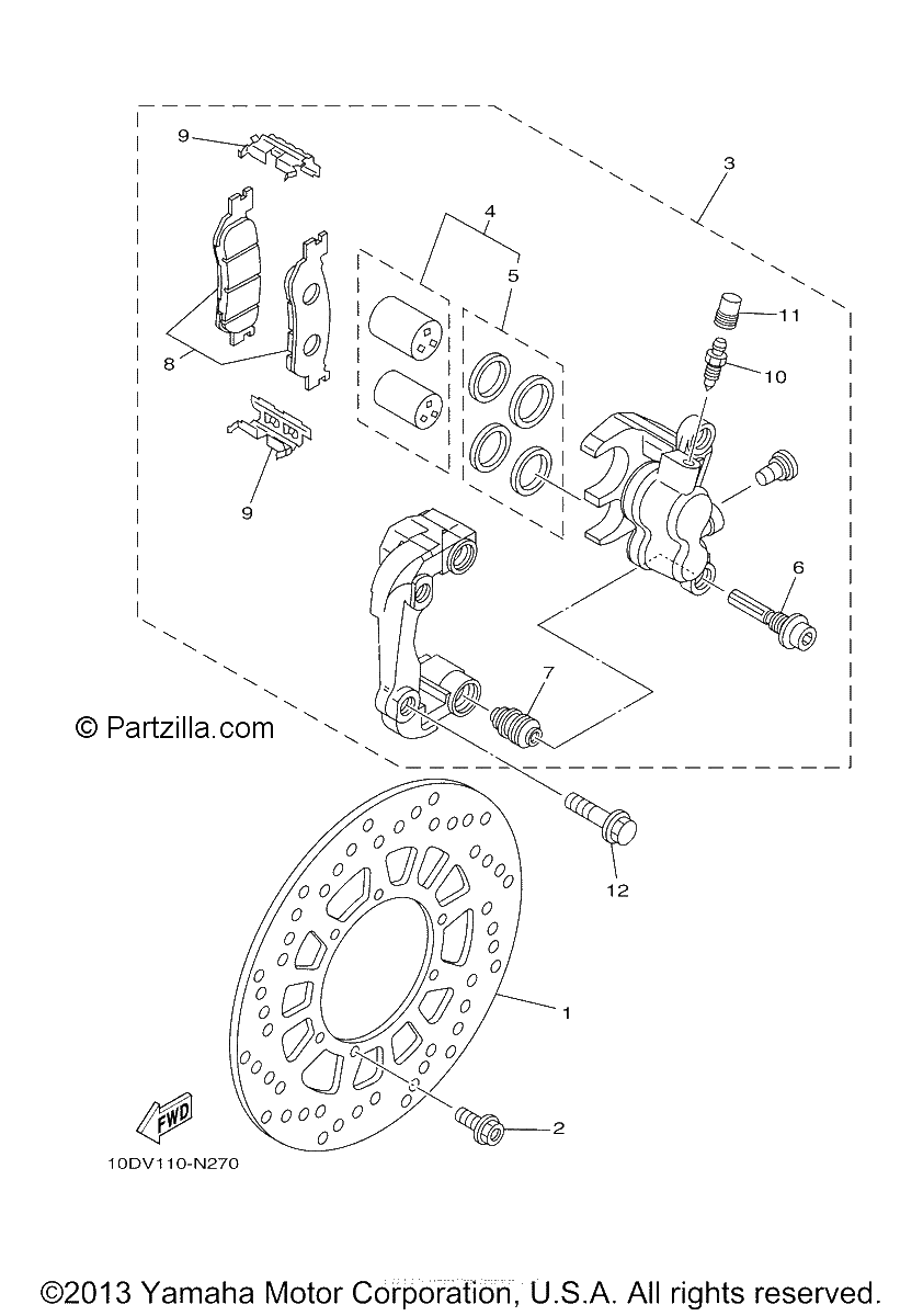 Diagrama de FRONT BRAKE CALIPER