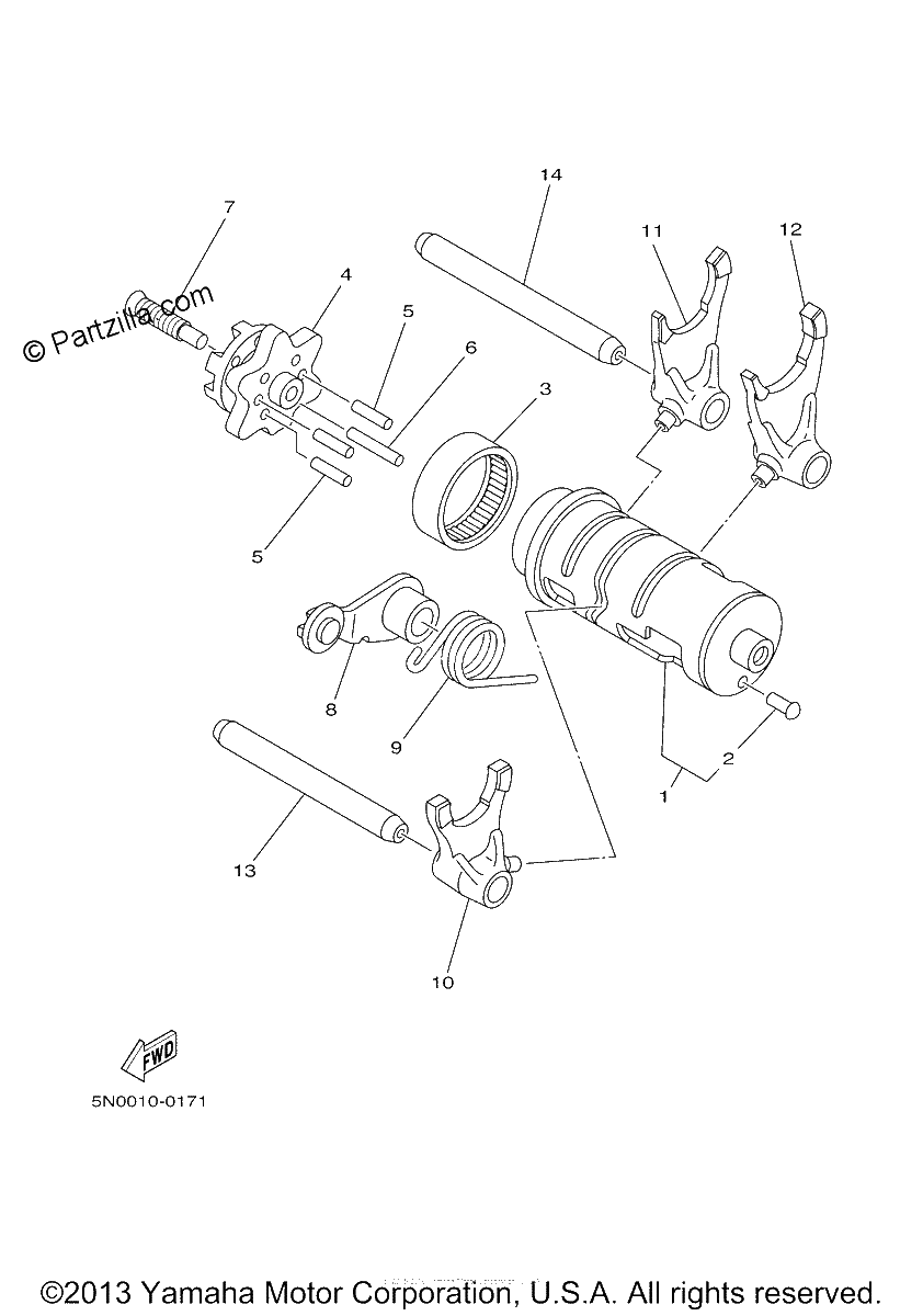 Diagrama de SHIFT CAM FORK