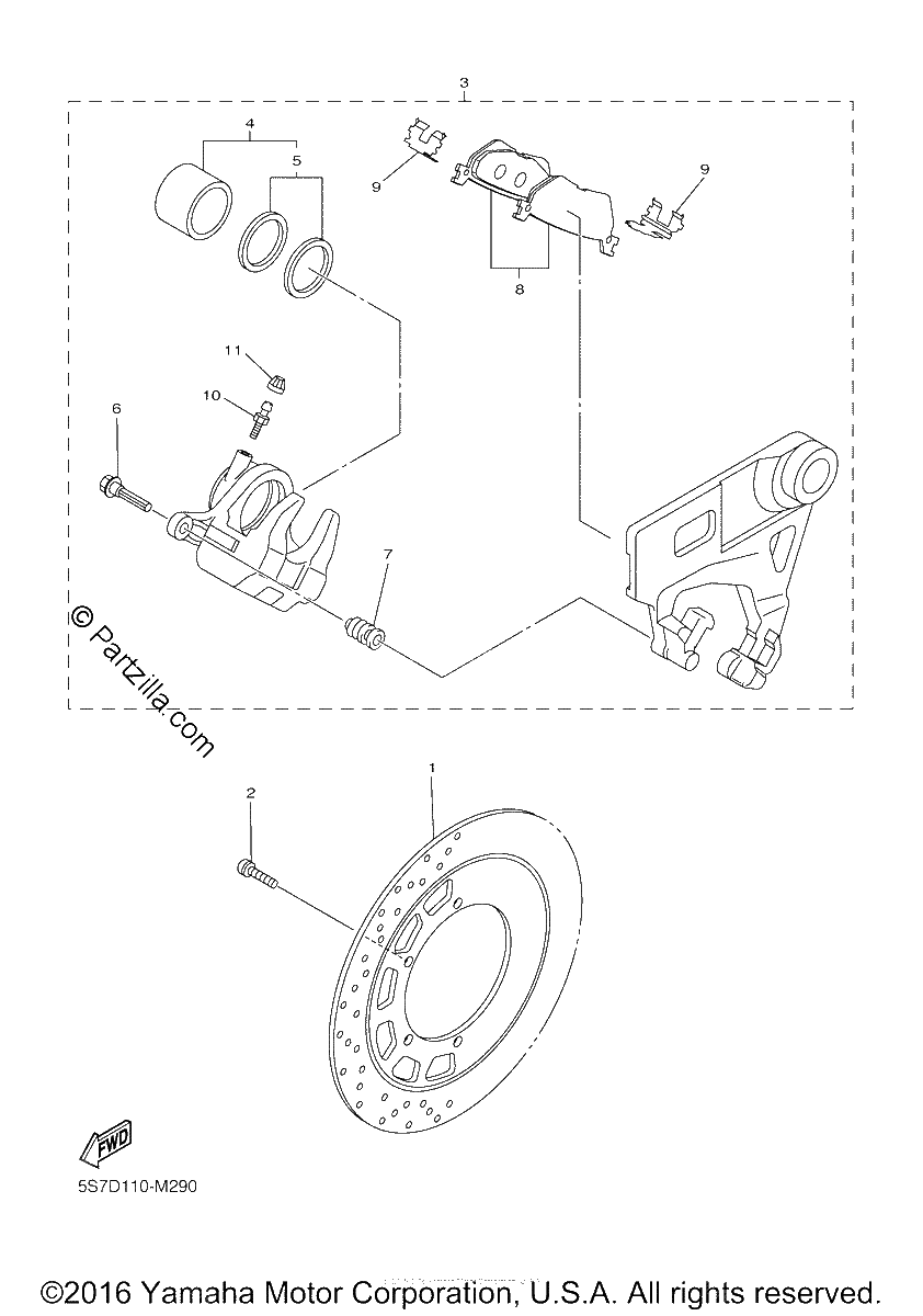 Diagrama de REAR BRAKE CALIPER