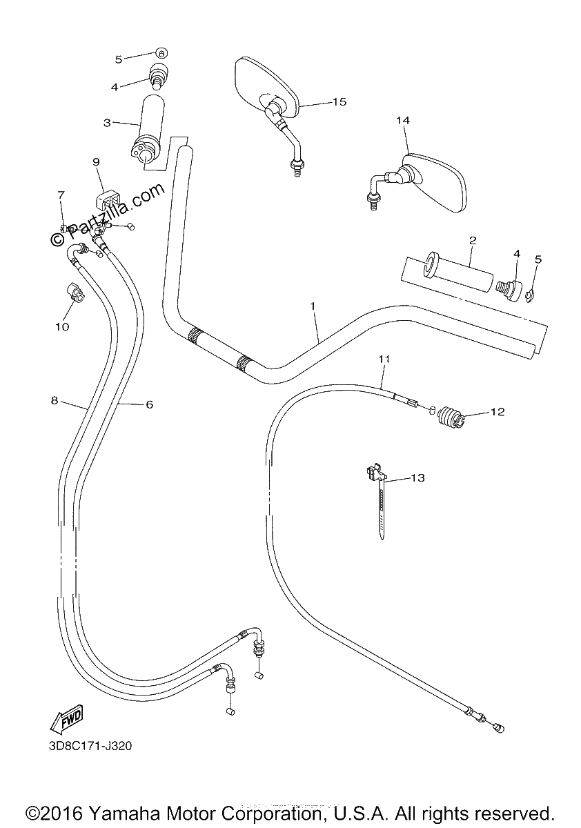 Diagrama de STEERING HANDLE CABLE