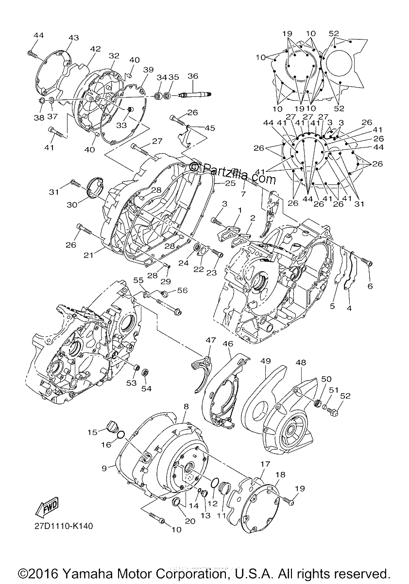 Diagrama de CRANKCASE COVER 1