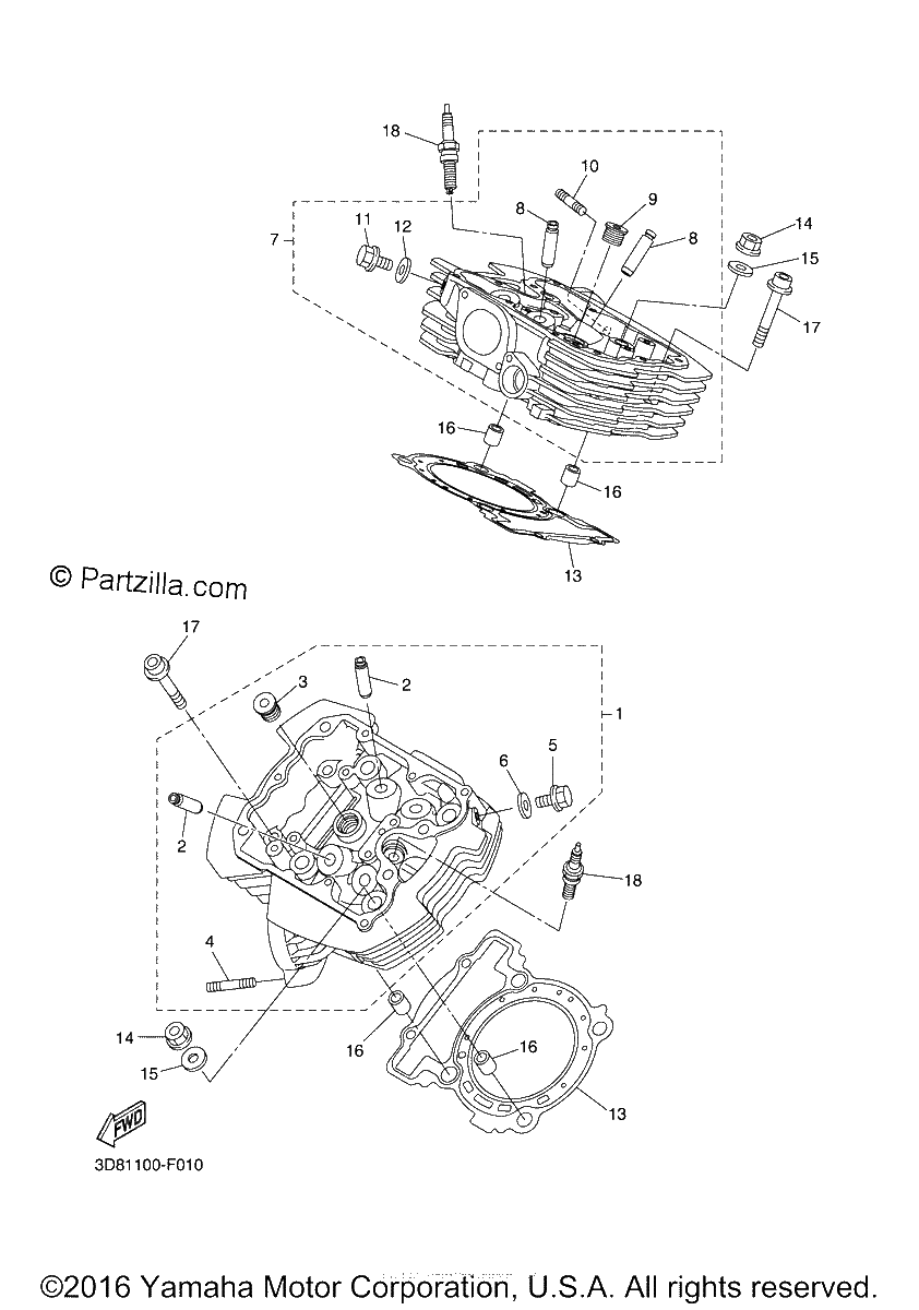 Diagrama de CYLINDER HEAD