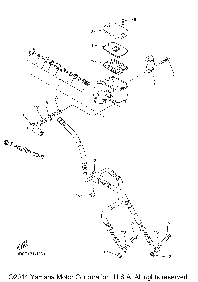 Diagrama de FRONT MASTER CYLINDER