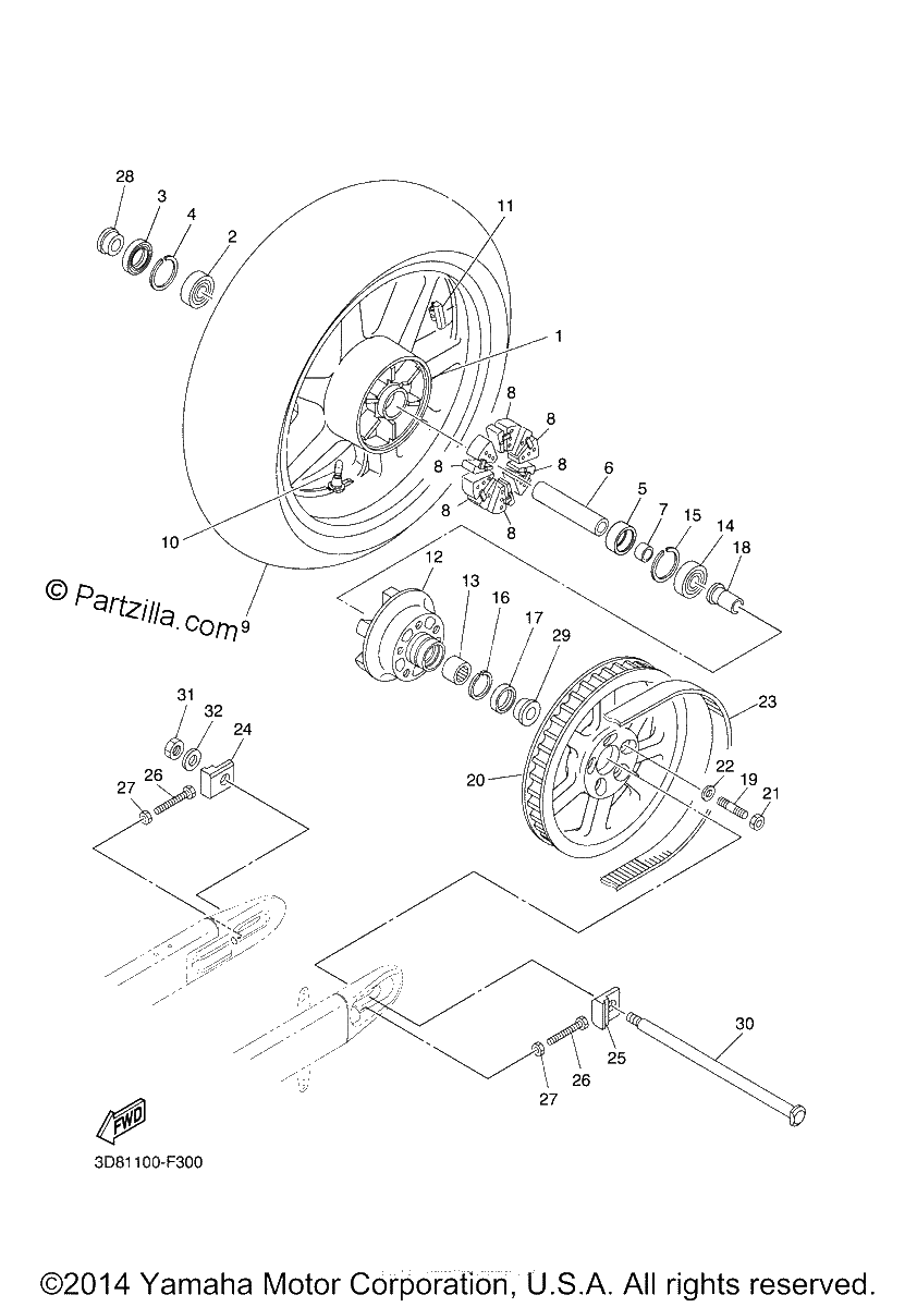 Diagrama de REAR WHEEL
