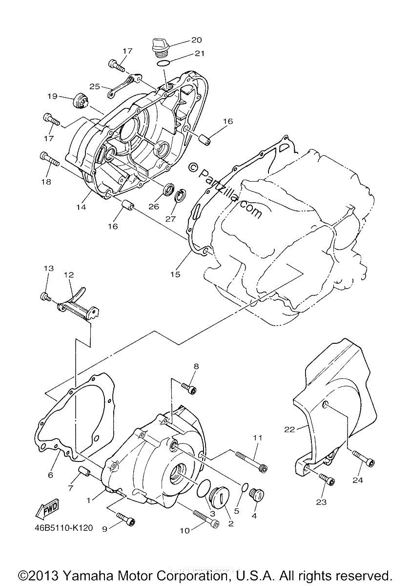 Diagrama de CRANKCASE COVER 1