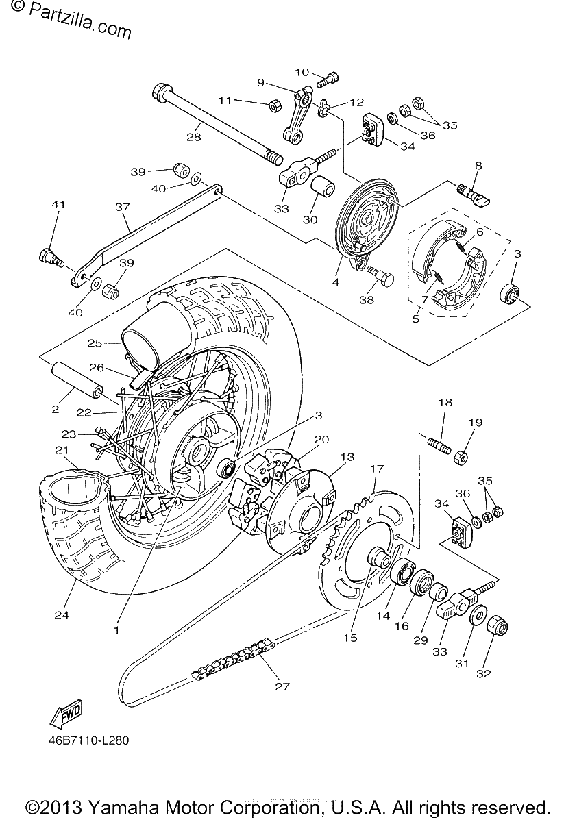 Diagrama de REAR WHEEL