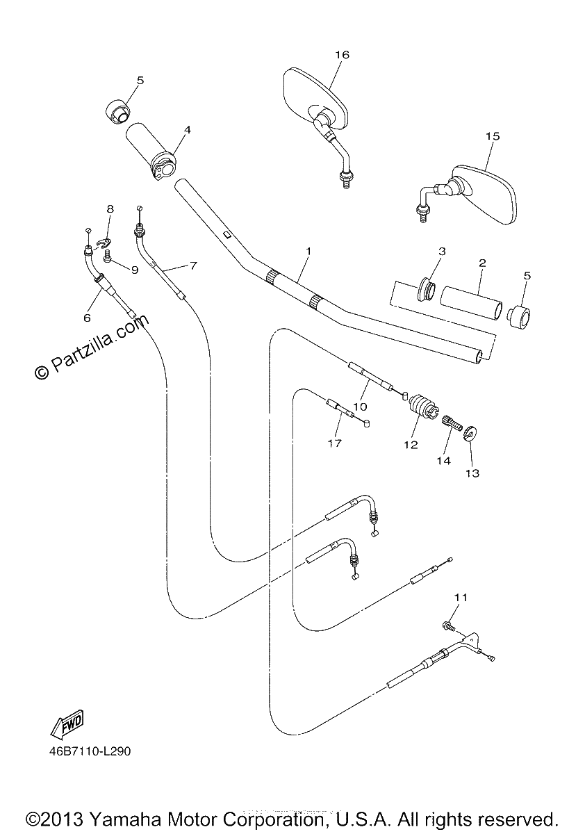 Diagrama de STEERING HANDLE CABLE