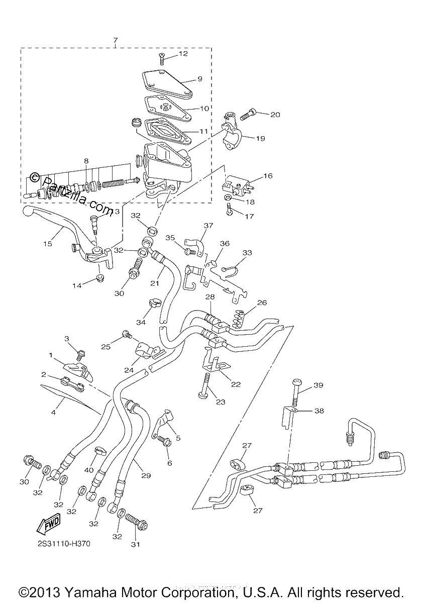 Diagrama de FRONT MASTER CYLINDER