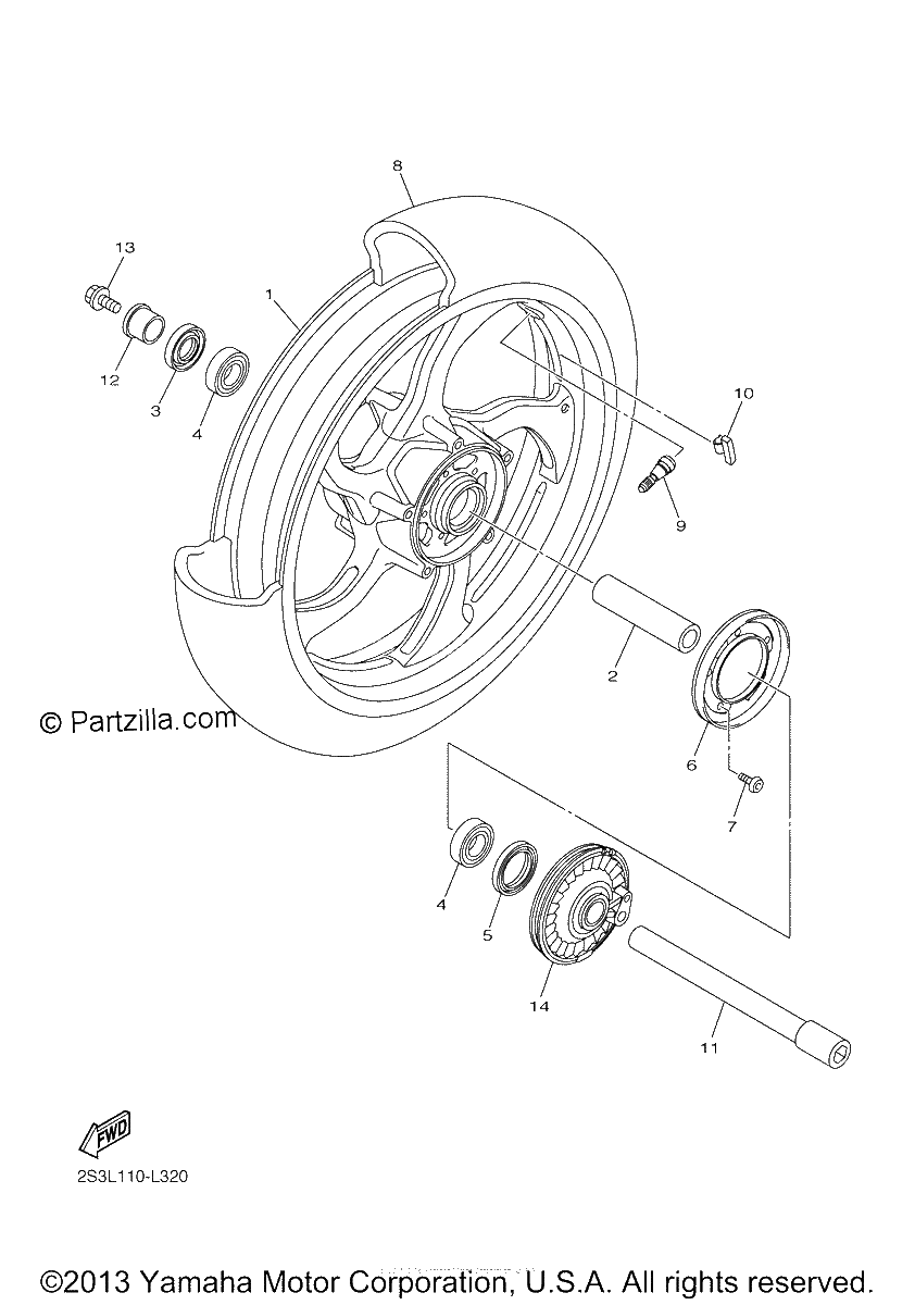 Diagrama de FRONT WHEEL