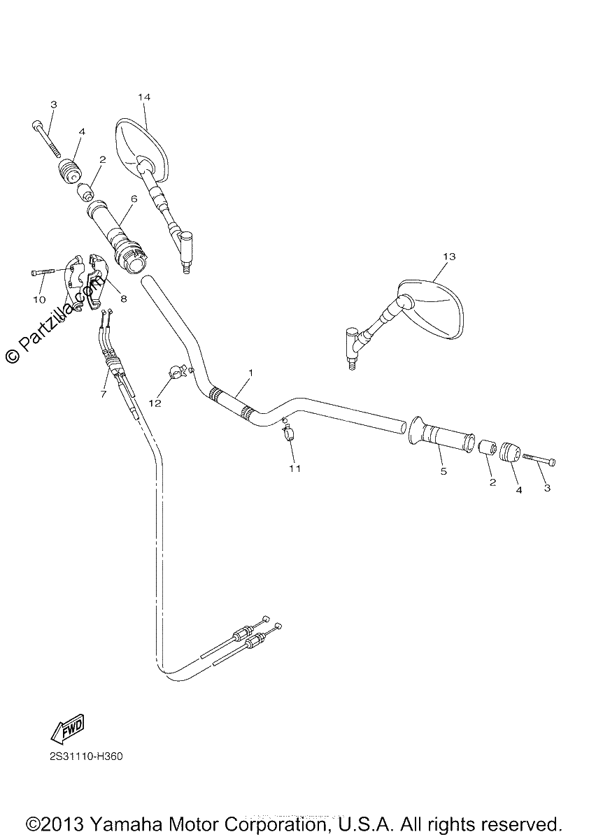 Diagrama de STEERING HANDLE CABLE