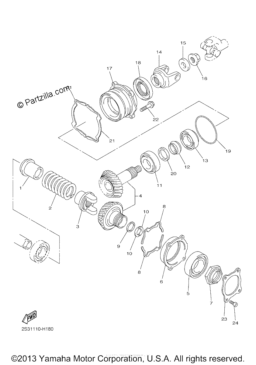 Diagrama de MIDDLE DRIVE GEAR