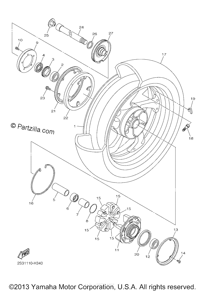 Diagrama de REAR WHEEL