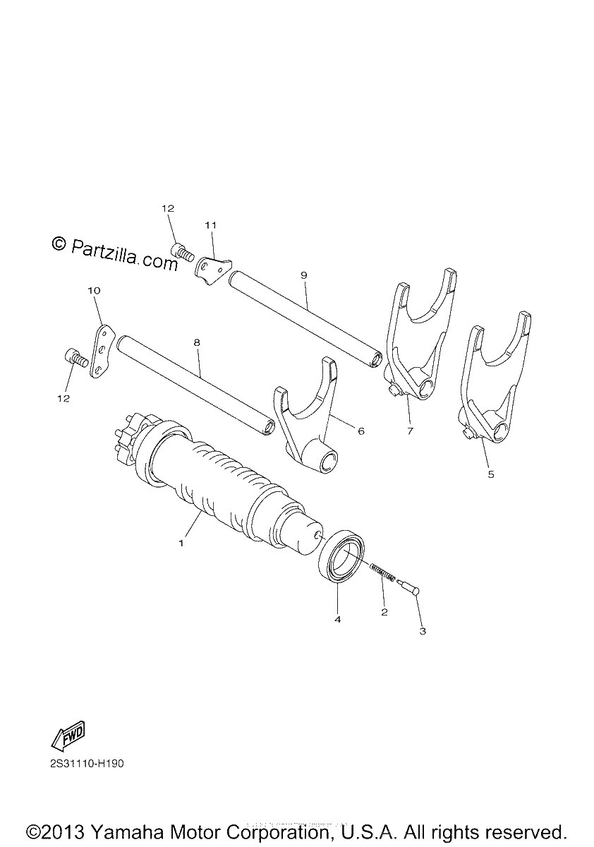 Diagrama de SHIFT CAM FORK