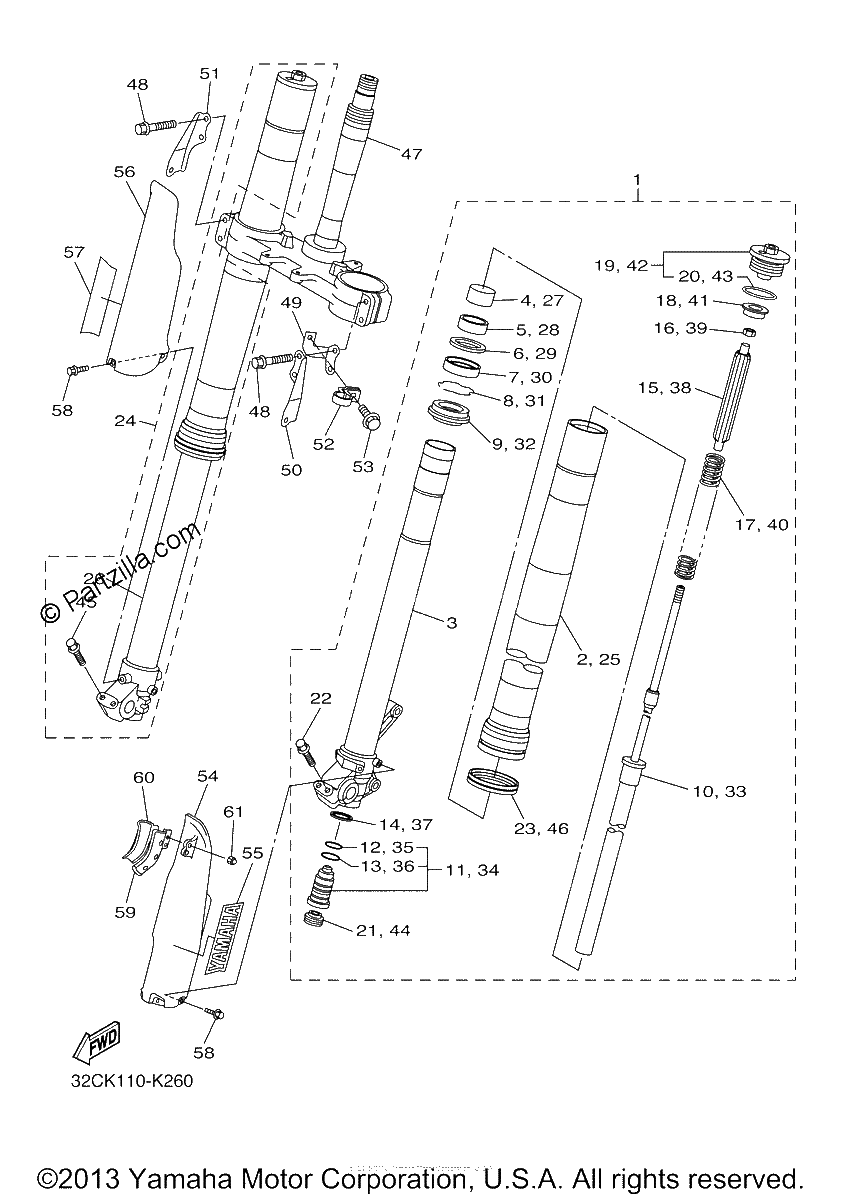 Diagrama de FRONT FORK