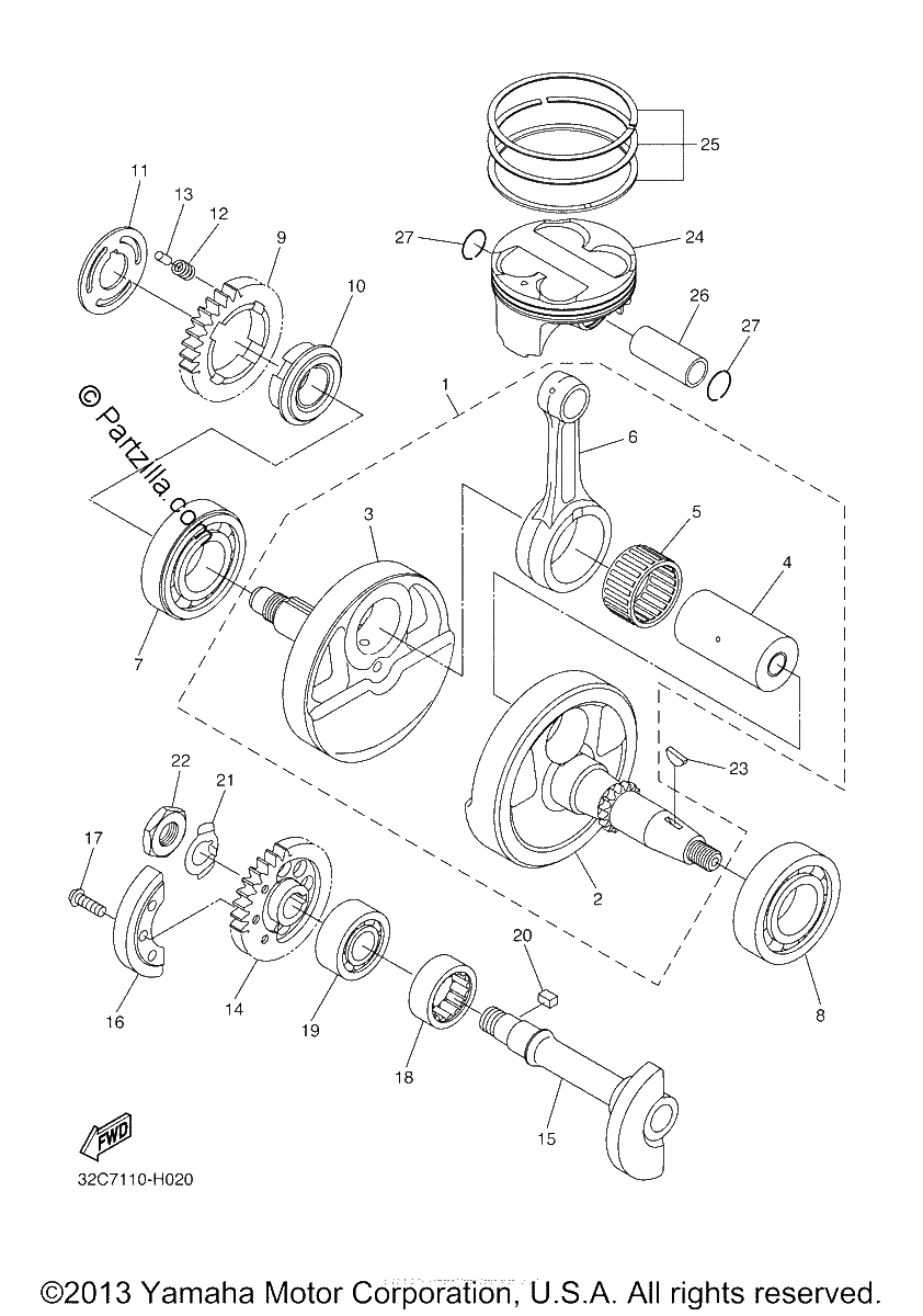 Diagrama de CRANKSHAFT PISTON