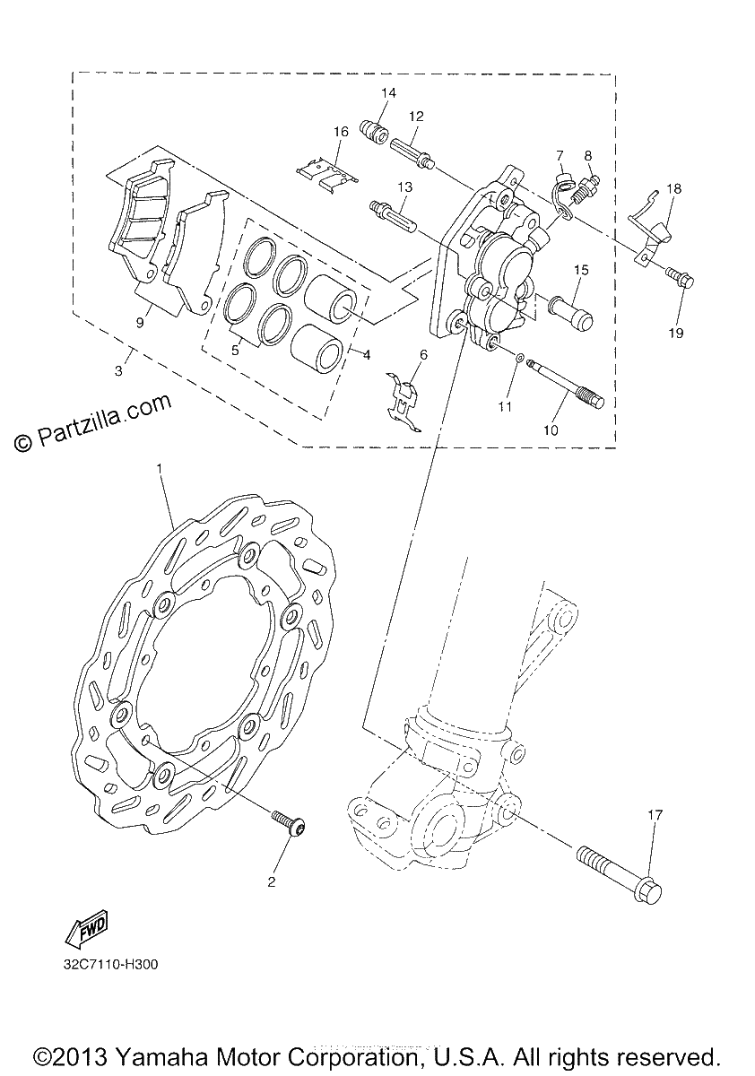 Diagrama de FRONT BRAKE CALIPER