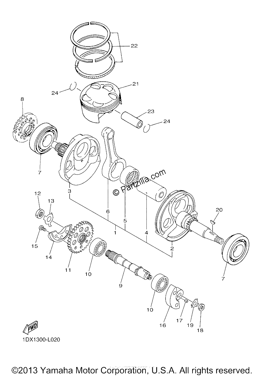 Diagrama de CRANKSHAFT PISTON