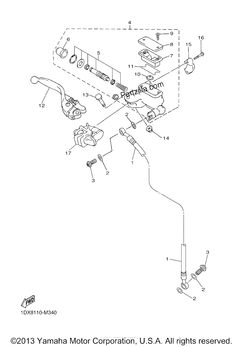 Diagrama de FRONT MASTER CYLINDER