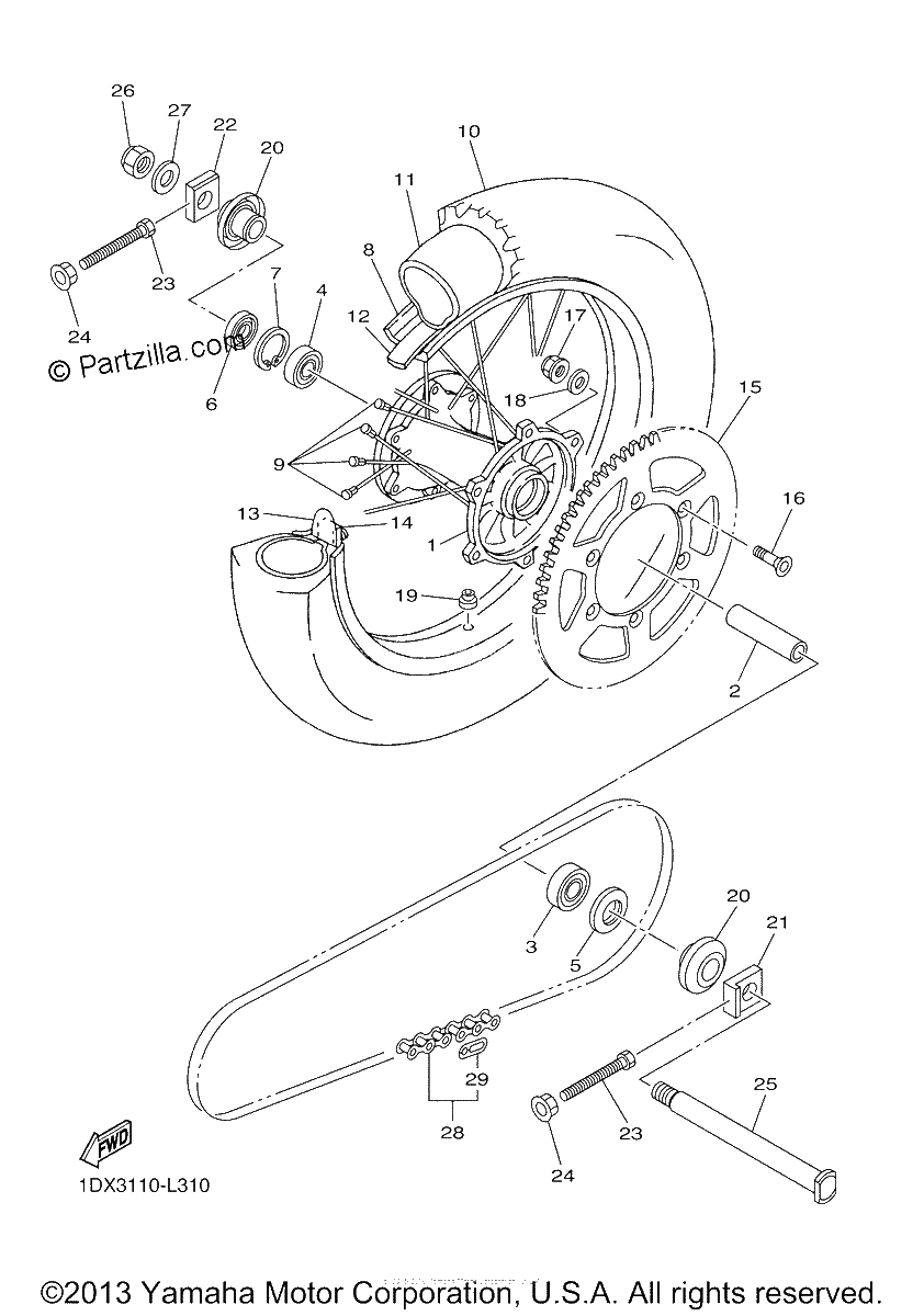 Diagrama de REAR WHEEL