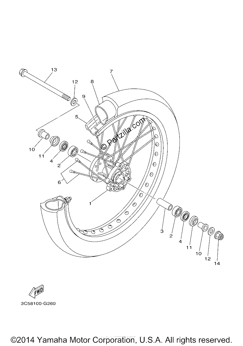 Diagrama de FRONT WHEEL