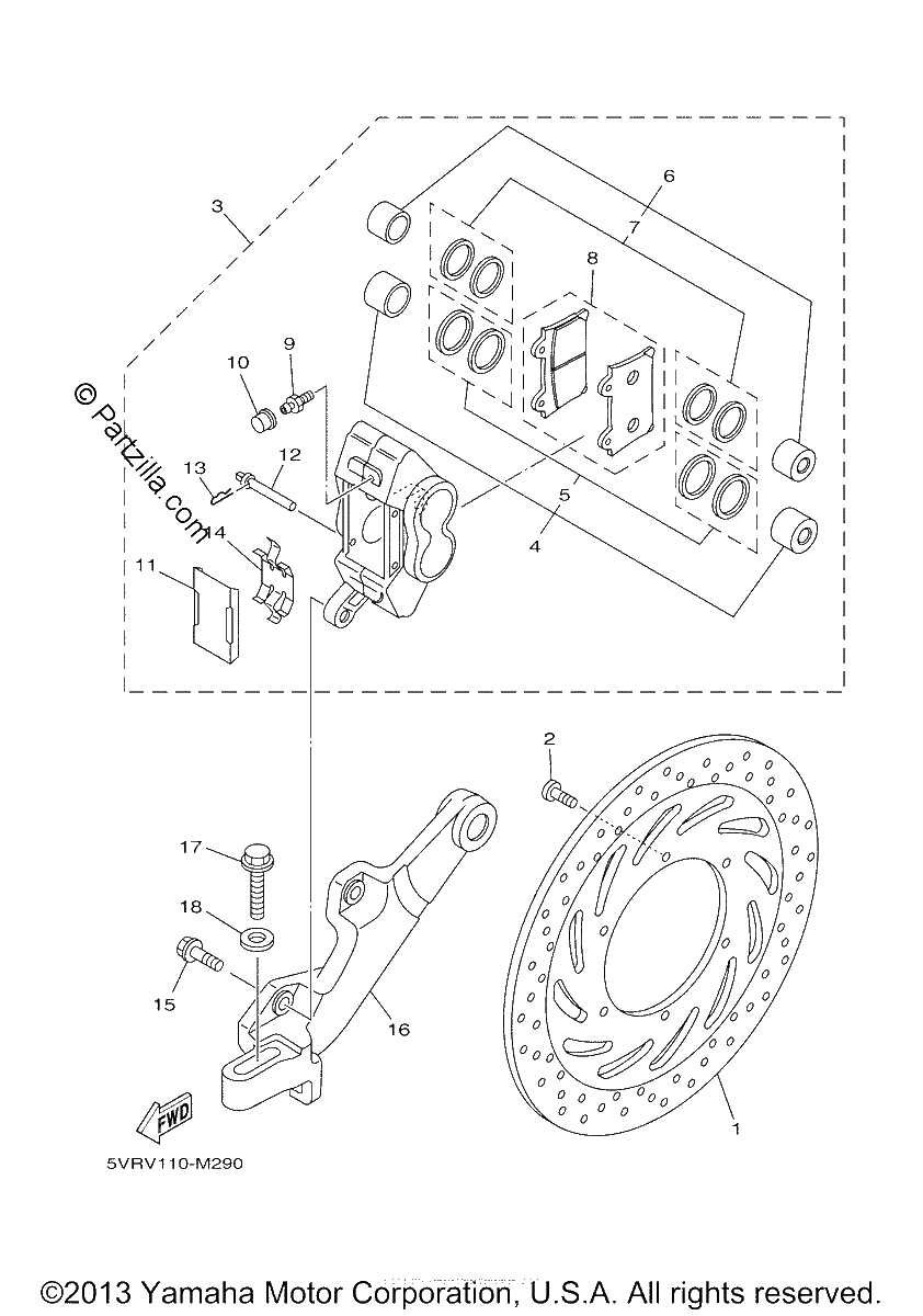 Diagrama de REAR BRAKE CALIPER