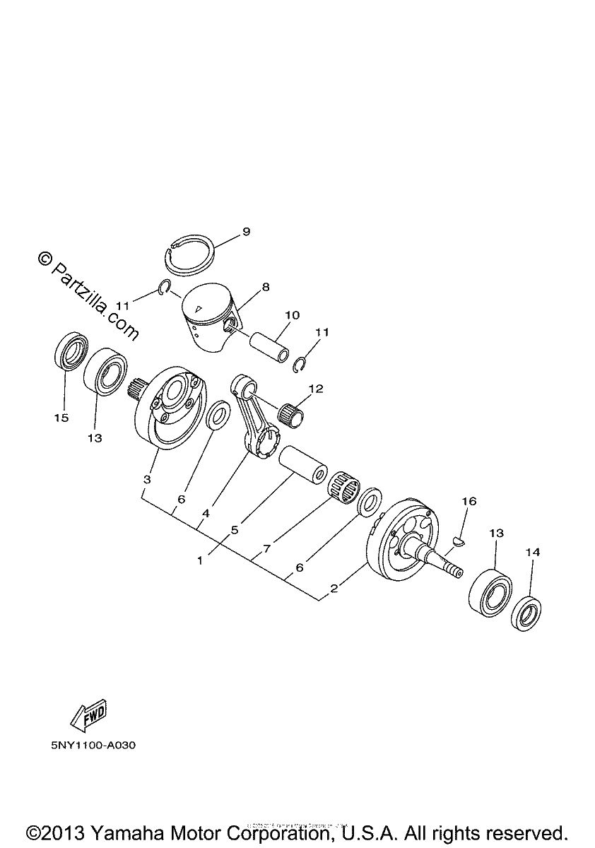 Diagrama de CRANKSHAFT PISTON