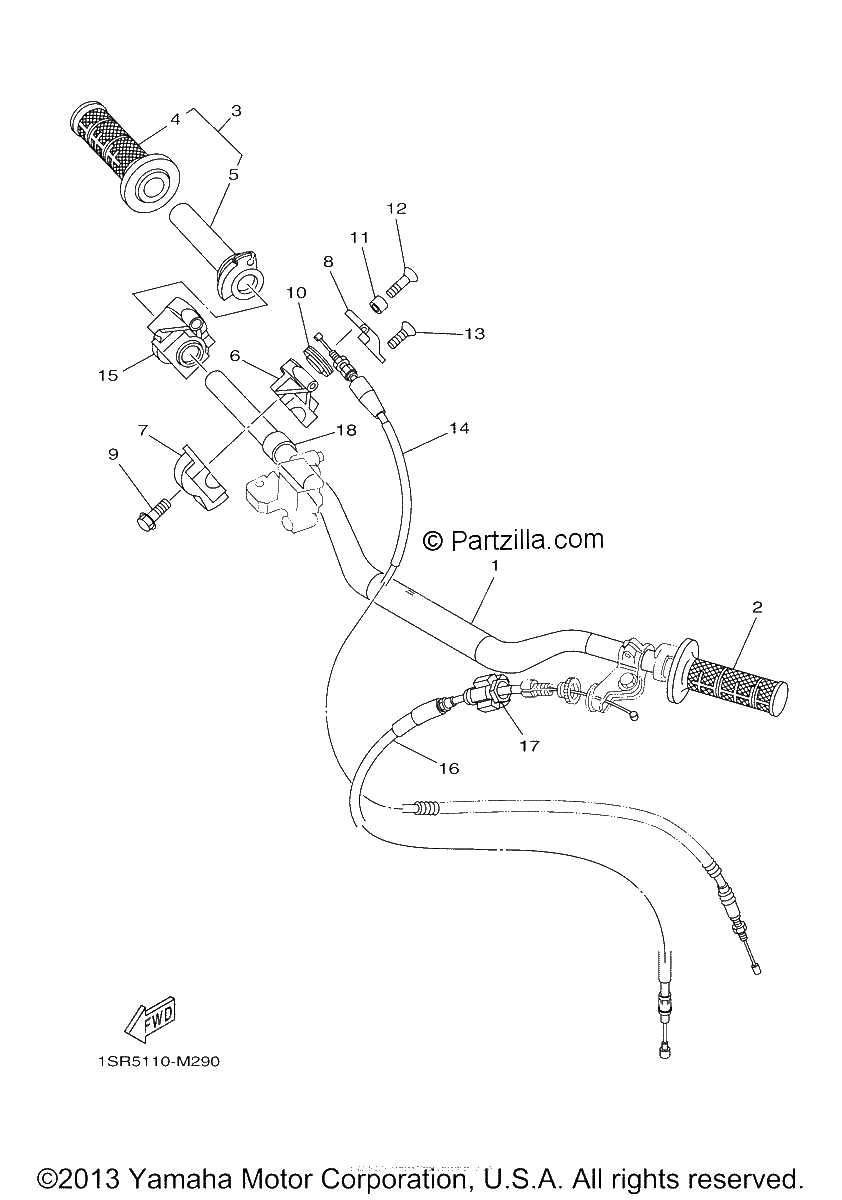 Diagrama de STEERING HANDLE CABLE