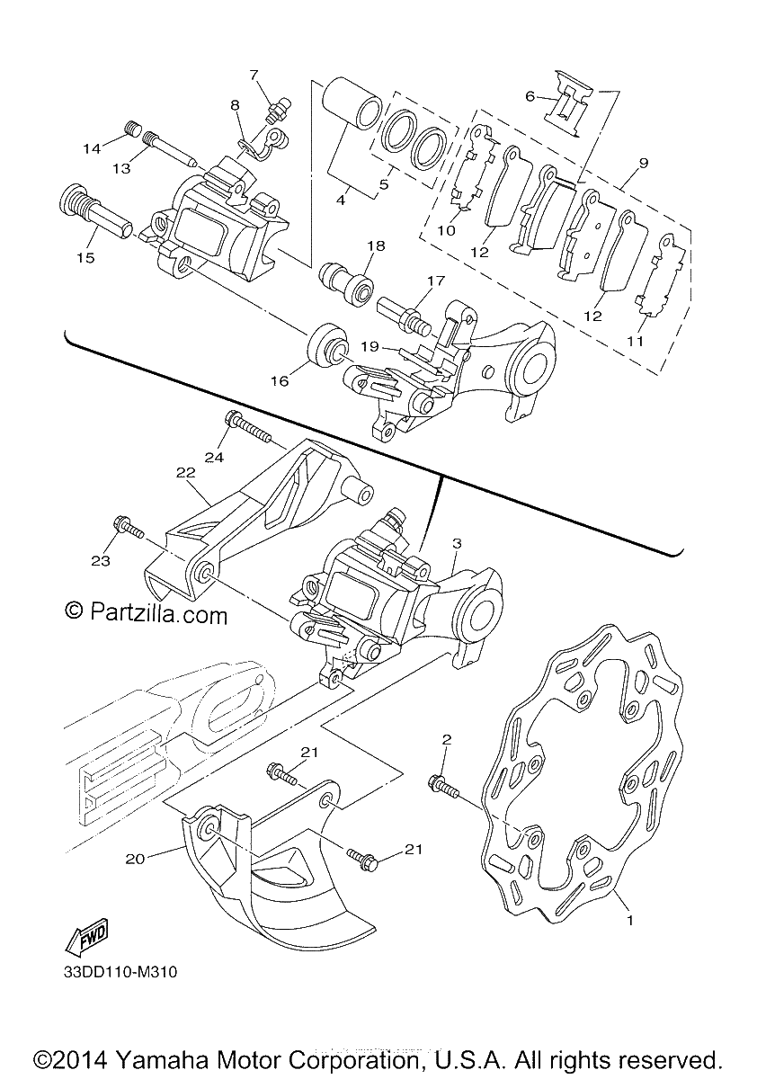 Diagrama de REAR BRAKE CALIPER
