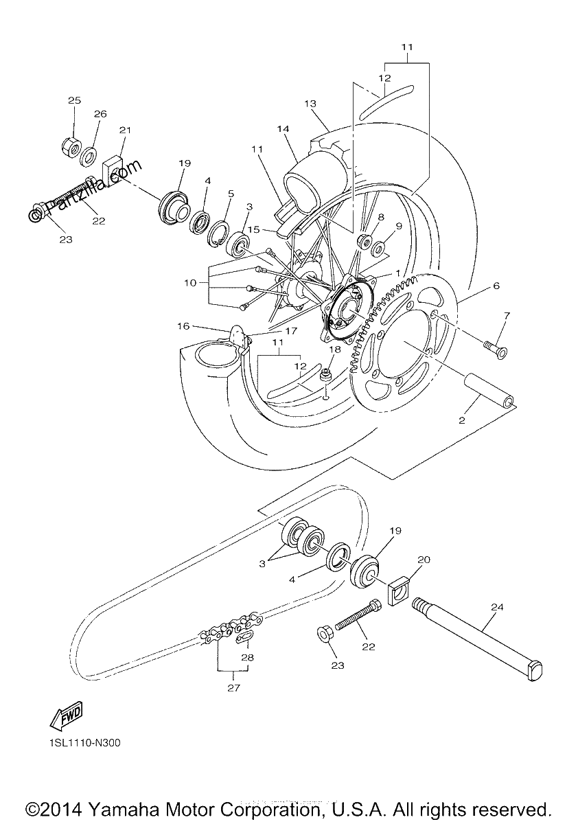 Diagrama de REAR WHEEL