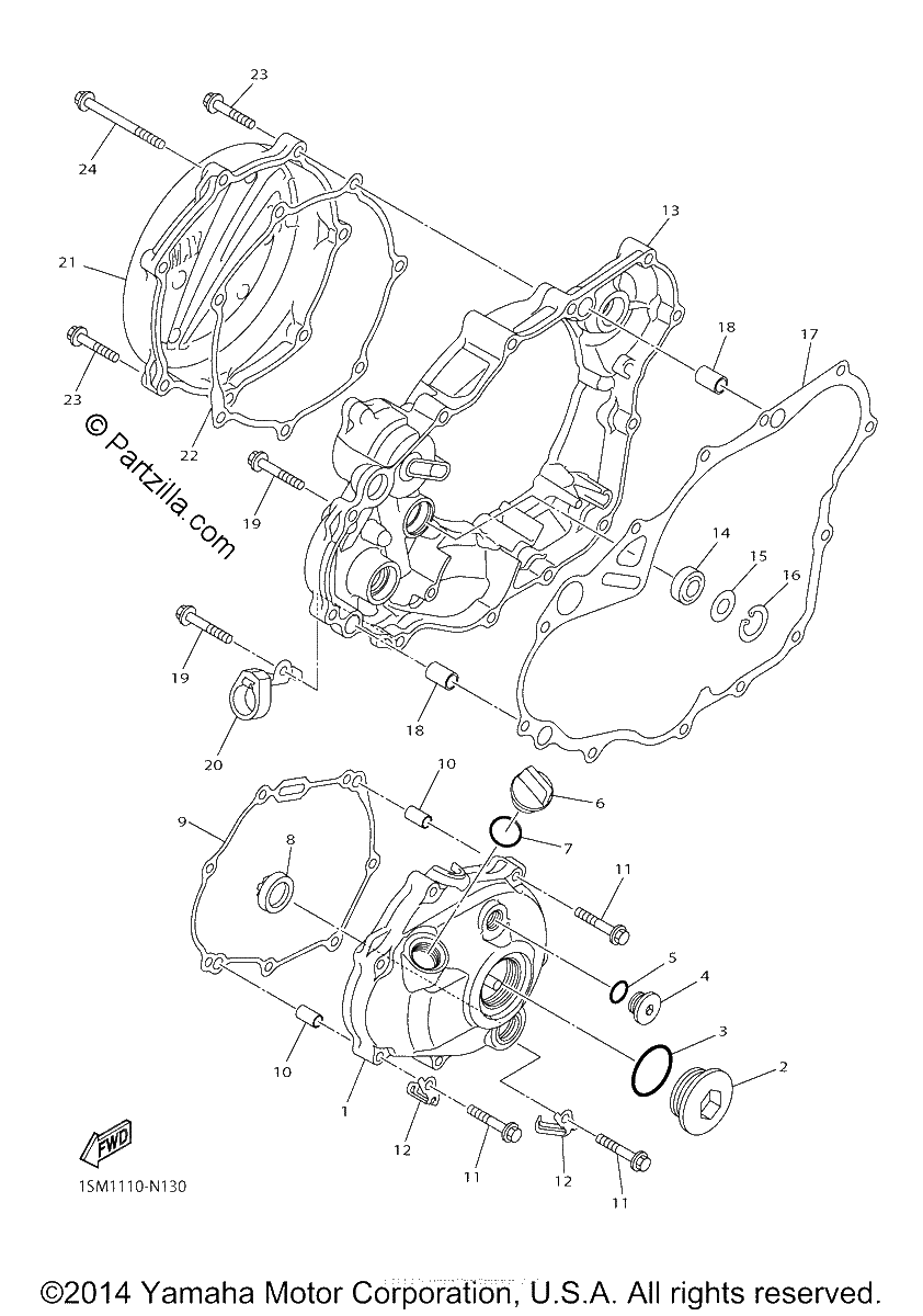 Diagrama de CRANKCASE COVER 1