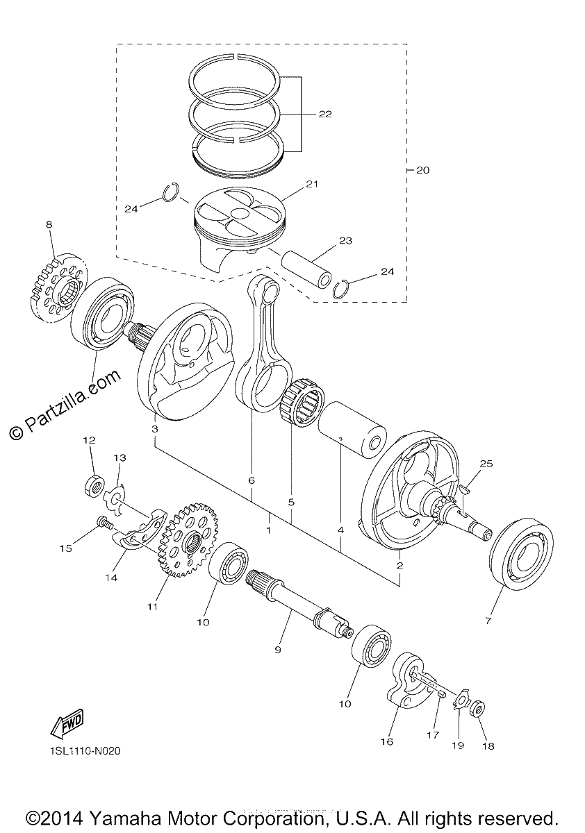 Diagrama de CRANKSHAFT PISTON