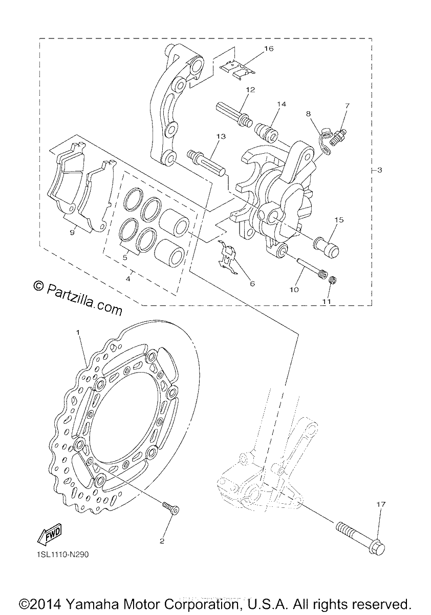 Diagrama de FRONT BRAKE CALIPER