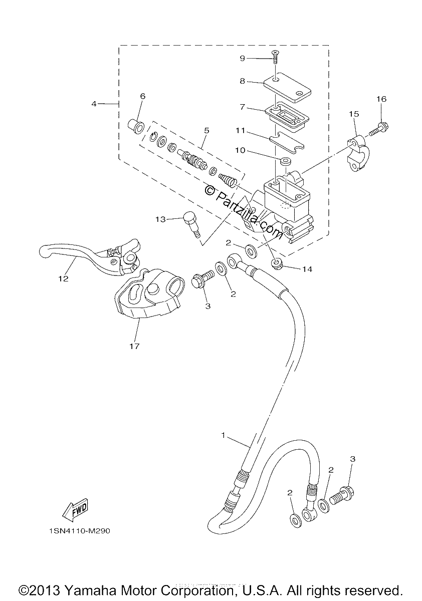 Diagrama de FRONT MASTER CYLINDER
