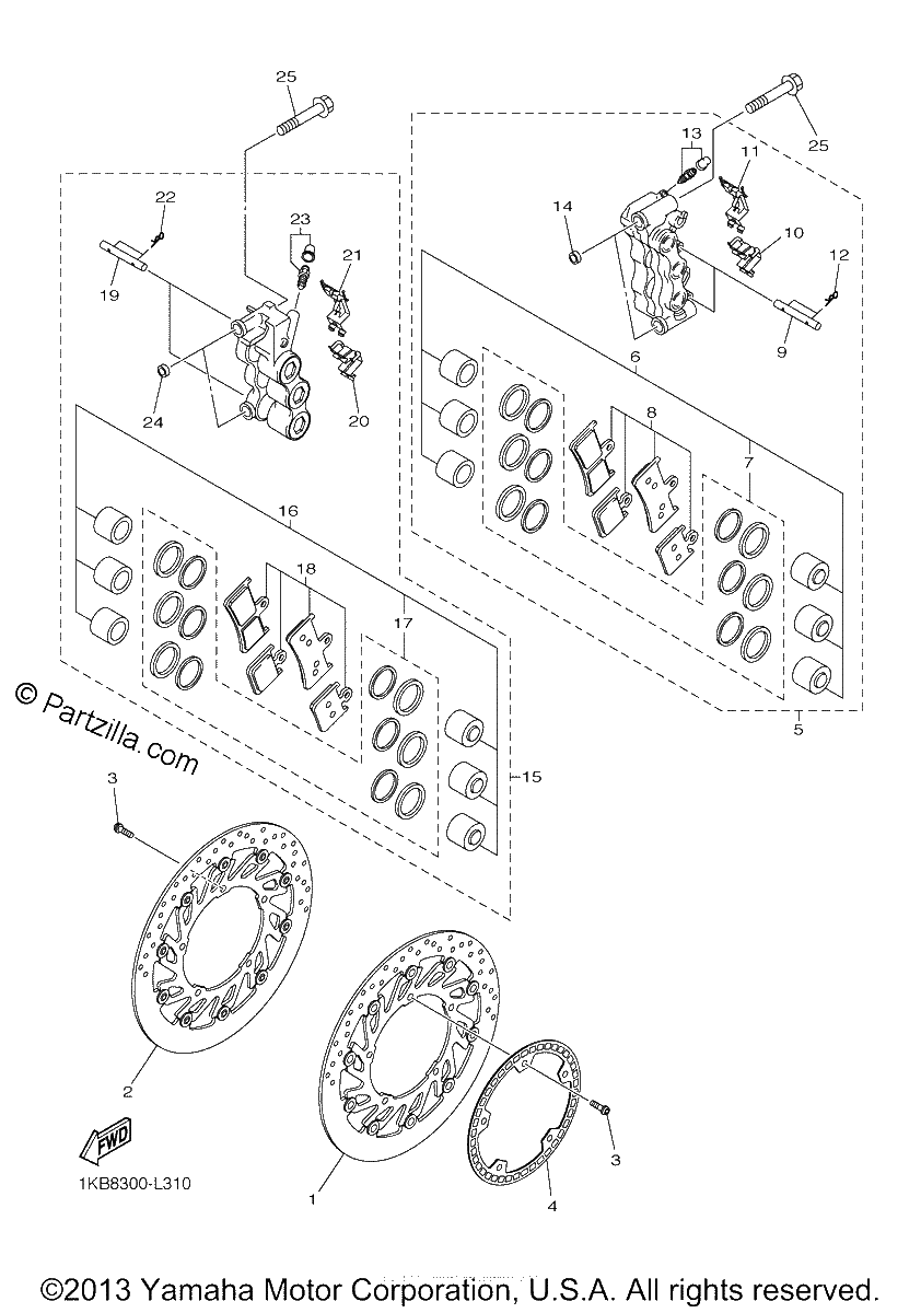Diagrama de FRONT BRAKE CALIPER