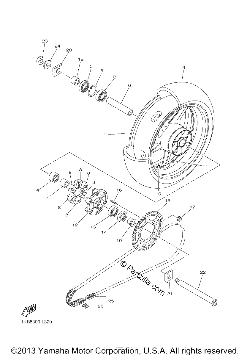 Diagrama de REAR WHEEL