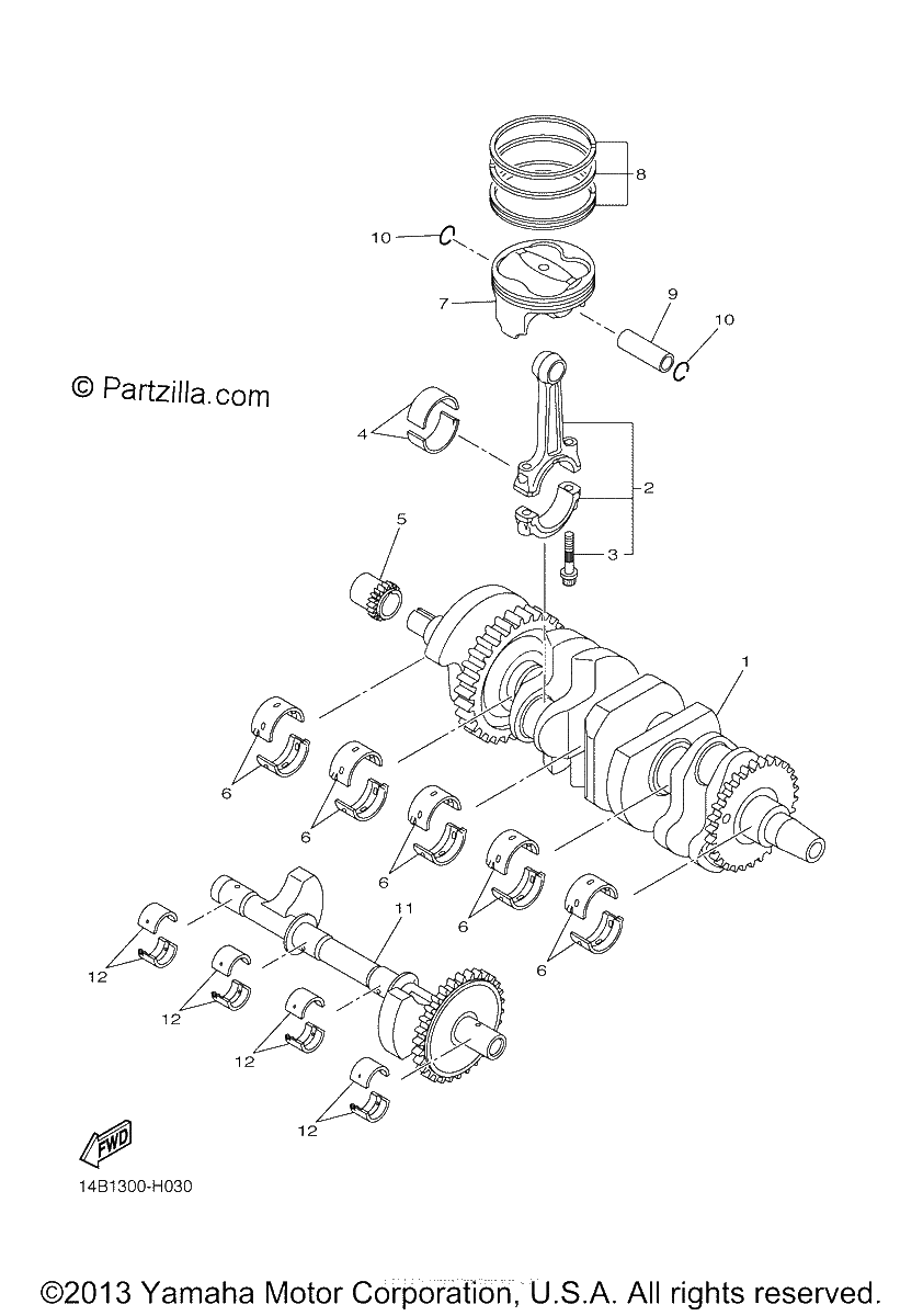 Diagrama de CRANKSHAFT PISTON