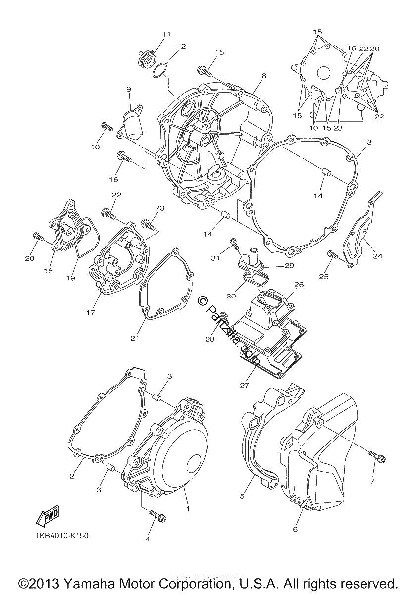 Diagrama de CRANKCASE COVER 1