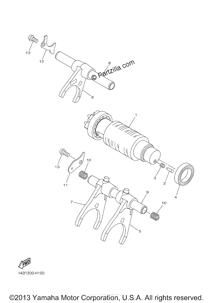 Diagrama de SHIFT CAM FORK