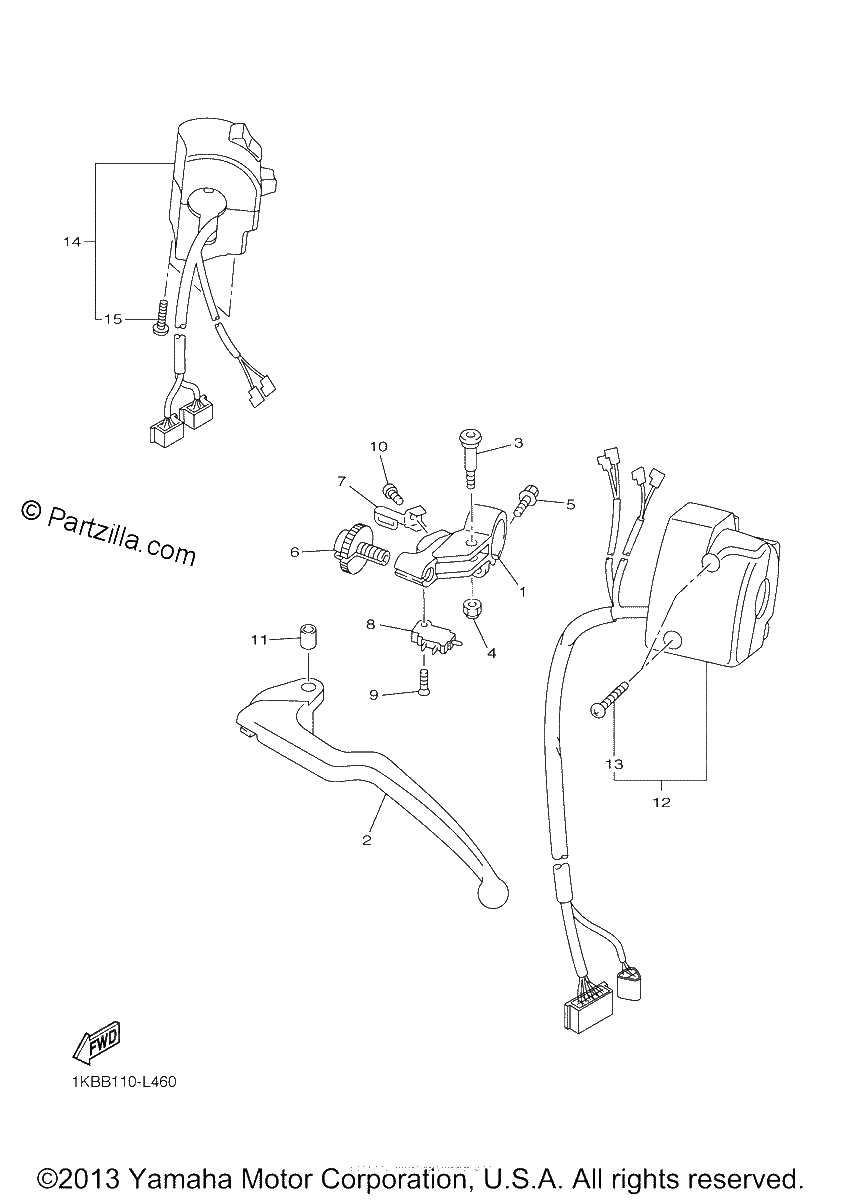 Diagrama de HANDLE SWITCH LEVER