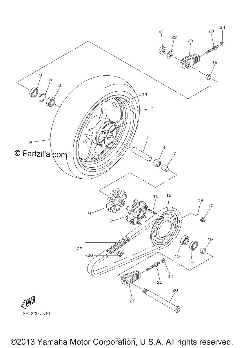 Diagrama de REAR WHEEL