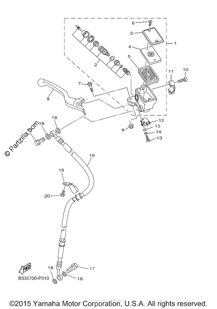 Diagrama de FRONT MASTER CYLINDER