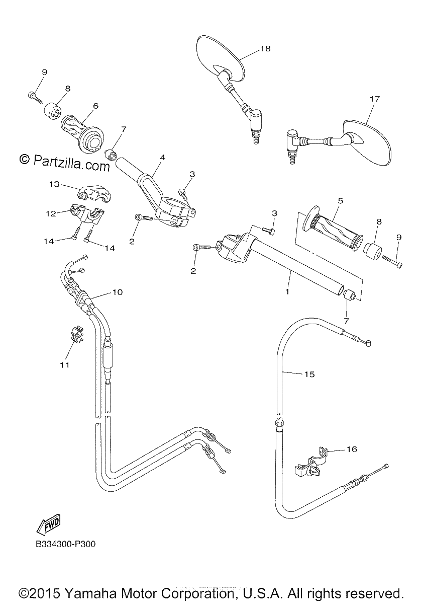 Diagrama de STEERING HANDLE CABLE