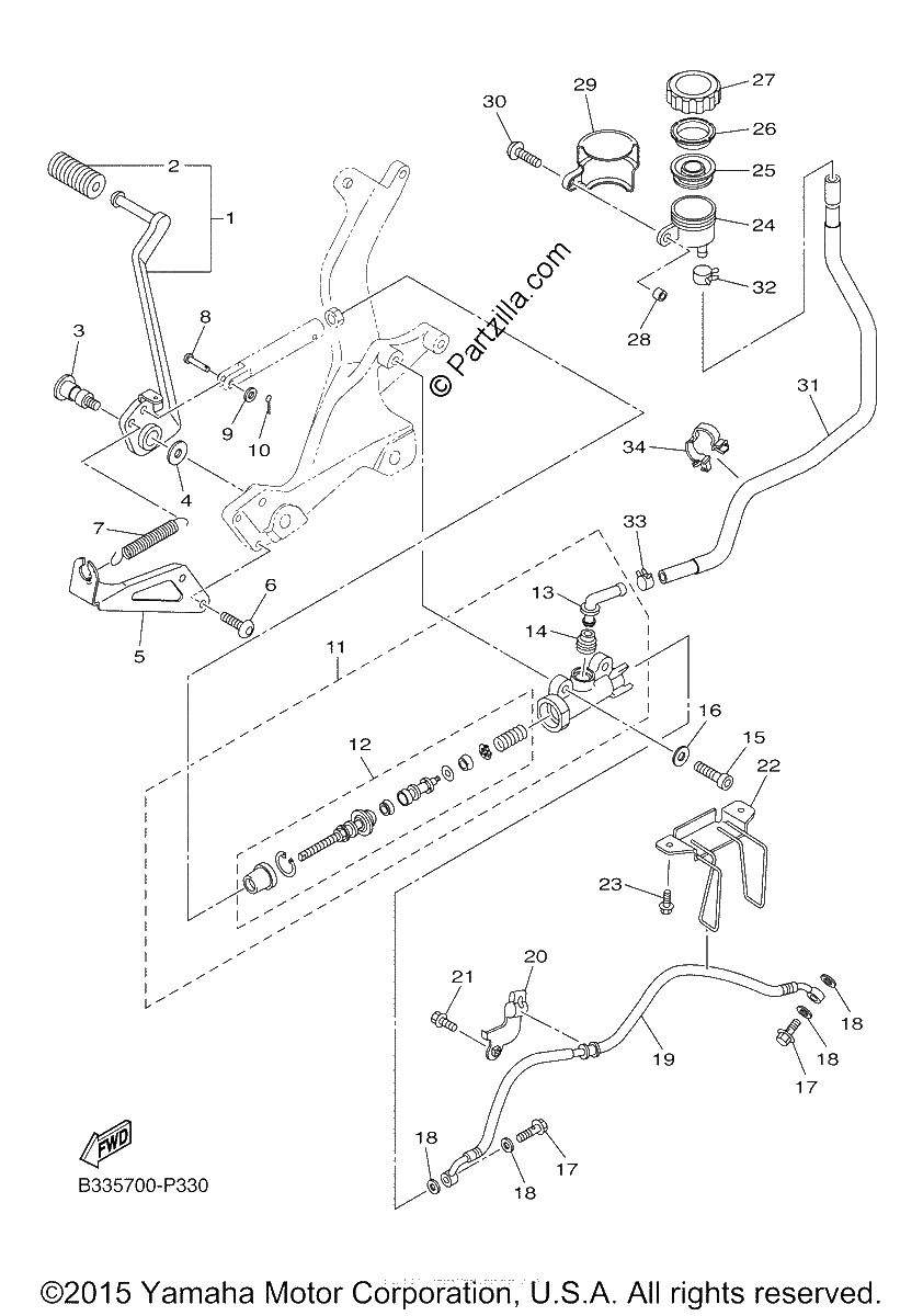 Diagrama de REAR MASTER CYLINDER