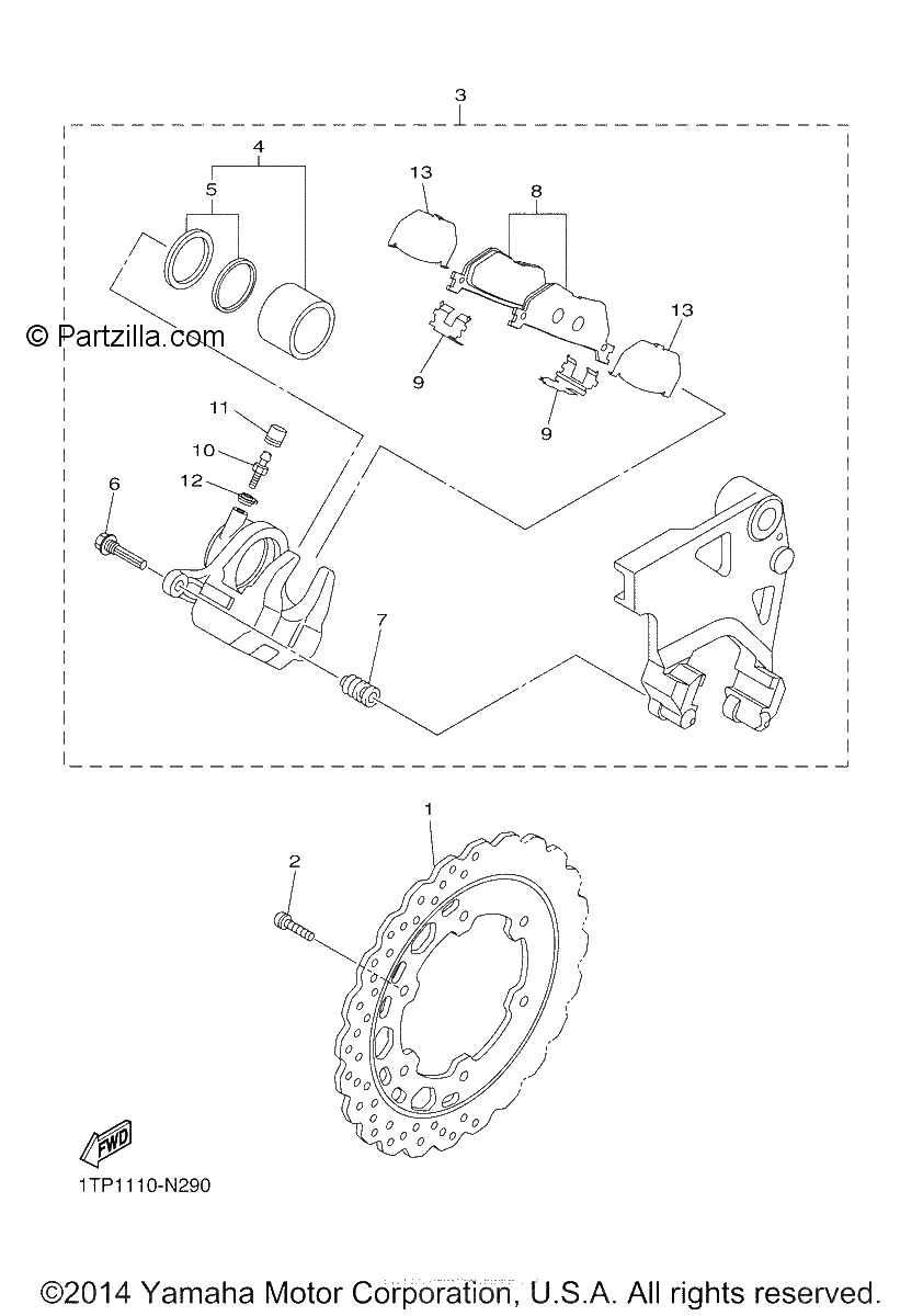Diagrama de REAR BRAKE CALIPER