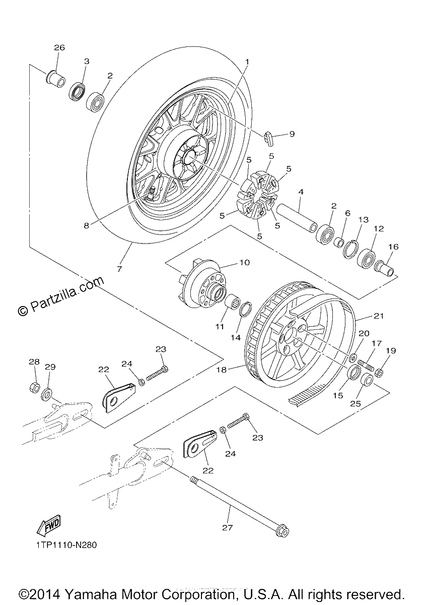 Diagrama de REAR WHEEL