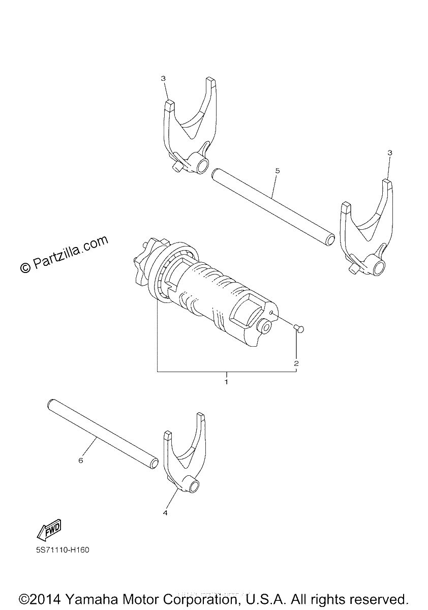 Diagrama de SHIFT CAM FORK
