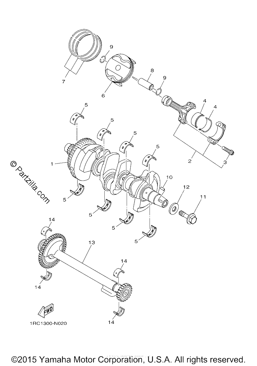 Diagrama de CRANKSHAFT PISTON