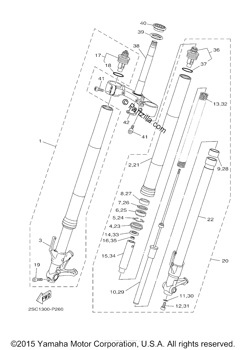 Diagrama de FRONT FORK