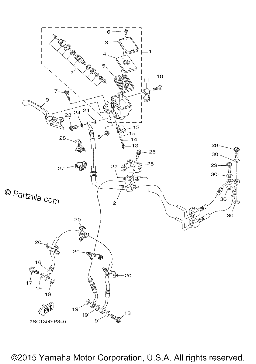 Diagrama de FRONT MASTER CYLINDER