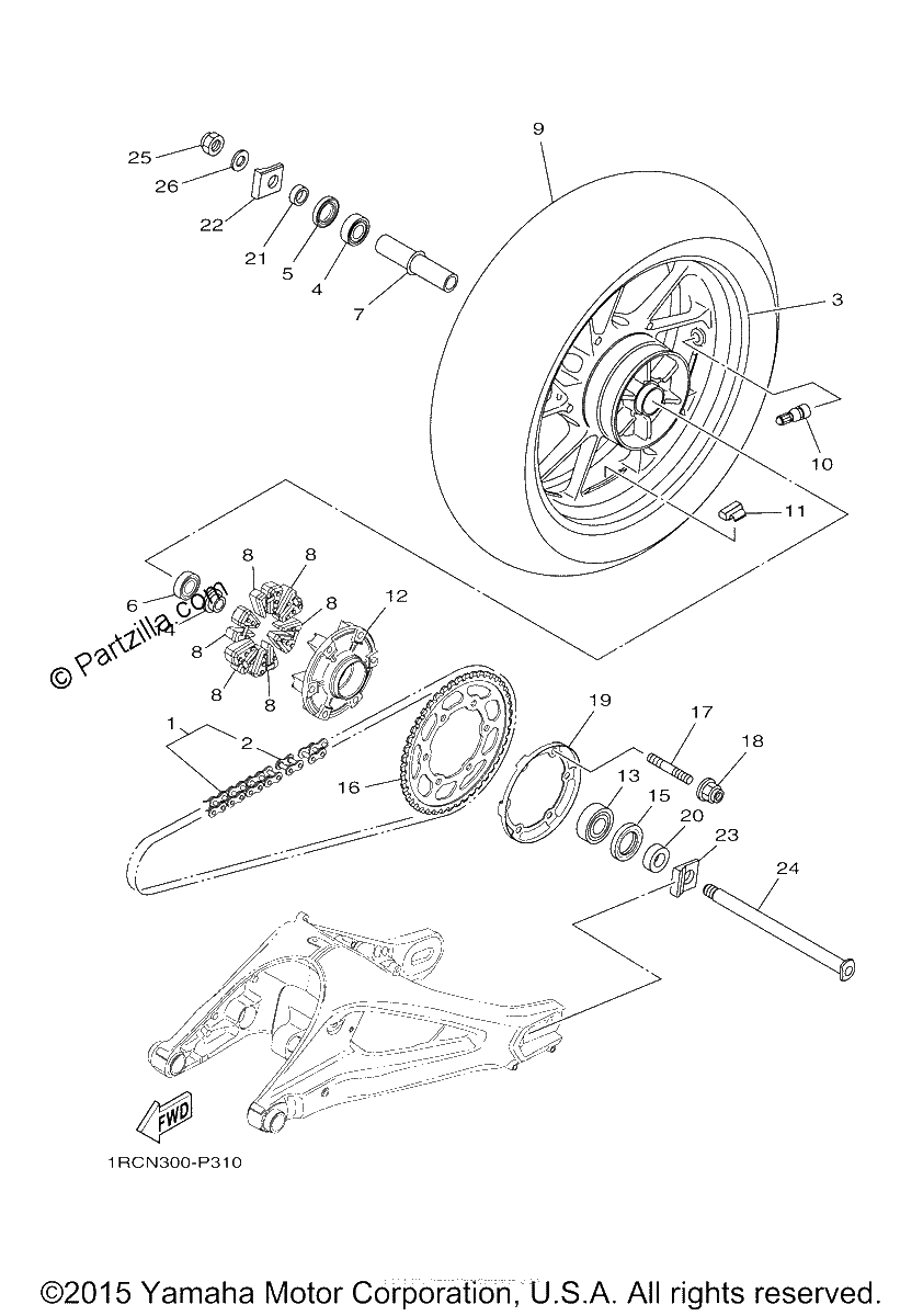 Diagrama de REAR WHEEL